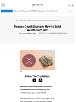 Finance Coach Explains How to Build Wealth with XRP