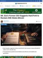 Mt. Gox’s Former CEO Suggests Hard Fork to Reclaim 80K Stolen Bitcoin - TheNewsCrypto