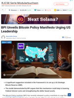 BPI Unveils Bitcoin Policy Manifesto Urging US Leadership
