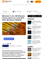 Bhutan’s $1.3B Bitcoin Trove Stirs as 213 BTC Hits Binance Wallet – Crypto News Bitcoin News