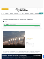 Iran claims drone strikes on US vessels after ship seizure