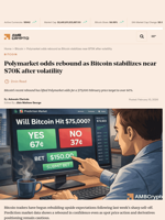 Polymarket odds rebound as Bitcoin stabilizes near $70K after volatility - AMBCrypto
