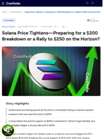 Solana Price Tightens—Preparing for a $200 Breakdown or a Rally to $250 on the Horizon?
