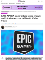 SAG-AFTRA slaps unfair labor charge on Epic Games over AI Darth Vader voice - Coinfea