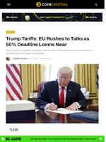 Trump Tariffs: EU Rushes to Talks as 50% Deadline Looms Near - CoinCentral
