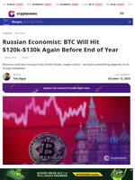 Russian Economist: BTC Will Hit $120k-$130k Before End of Year