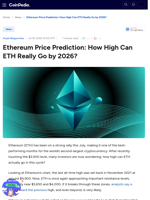 Ethereum Price Prediction: How High Can ETH Really Go by 2026?