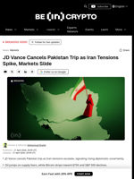 Iran War Latest: JD Vance Cancels Pakistan Trip, Markets Crash