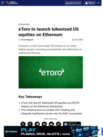 eToro to launch tokenized US equities on Ethereum