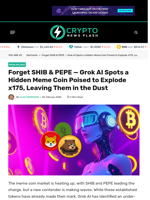 Forget SHIB & PEPE — Grok AI Spots a Hidden Meme Coin Poised to Explode x175, Leaving Them in the Dust - Crypto News Flash