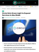 Circle Gets Green Light to Expand Services in Abu Dhabi - Crypto News Flash