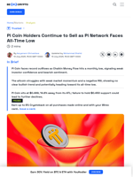 Pi Network Needs a Miracle as Pi Coin Holders Sell En Masse
