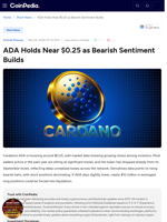 ADA Holds Near $0.25 as Bearish Sentiment Builds
