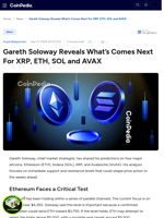 Gareth Soloway Reveals What’s Comes Next For XRP, ETH, SOL and AVAX