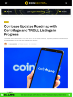 Coinbase Updates Roadmap with Centrifuge and TROLL Listings