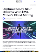 Capture Steady XRP Returns With SWL Miner's Cloud Mining