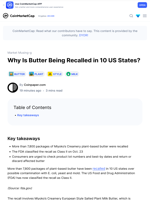 Why Is Butter Being Recalled in 10 US States?: Guest Post by Coinpaper.com | CoinMarketCap