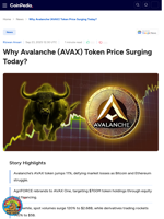 Why Avalanche (AVAX) Token Price Surging Today?