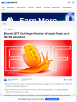 Bitcoin ETF Outflows Persist: Whales Feast and Retail Vanishes - BeInCrypto