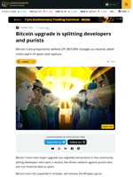 Bitcoin Core Upgrade Renews Battle Over Bitcoin’s Identity