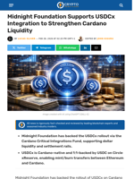 Midnight Supports USDCx to Strengthen Cardano Liquidity