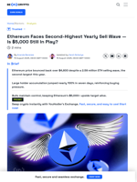 Ethereum Price Faces Strong Sell Wave; Is $5,000 Still In Sight?