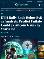 ETH Rally Ends Below $5K as Analysts Predict Unilabs Could 3x Altcoin Gains by Year-End - Crypto Daily