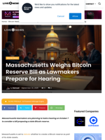 Massachusetts Weighs Bitcoin Reserve Bill as Lawmakers Prepare for Hearing | Live Bitcoin News