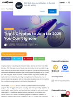 Top 4 Cryptos to Join for 2025 You Can’t Ignore | Live Bitcoin News