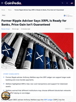 Former Ripple Adviser Says XRPL Is Ready for Banks, Price
Gain Isn’t Guaranteed
