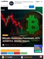 Bitcoin Hashrate Plummets 40% Amid U.S. Winter Storm | Live Bitcoin News