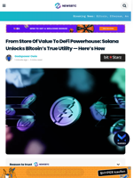 From Store Of Value To DeFi Powerhouse: Solana Unlocks Bitcoin's True Utility — Here's How