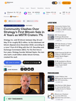 Community Clashes Over Strategy's First Bitcoin Sale in 4 Years as MSTR Craters 7%