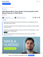 DeFi Saver's Vukovic on Building with Transparency, User Input