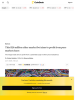 This $28 million ether 'straddle' bet aims to profit from pure market chaos