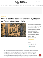 Global central bankers warn of dystopian AI future at Jackson Hole