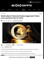 World Liberty To Lock 62 Billion Tokens Amid Record Low Prices
