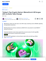 Memecore M Price Soars 25%, $0.63 Could Be Next