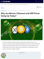 Why Are Bitcoin, Ethereum and XRP Prices Going Up Today?
