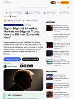 Eighth Night of Airstrikes: Markets on Edge as Trump Vows to Hit Iran 'Extremely Hard'