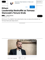 Ethereum Foundation Faces Leadership Reshuffle as Tomasz Stanczak's Tenure Ends - U.Today