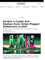 SocGen’s Crypto Arm Deploys Euro, Dollar-Pegged Stablecoins in DeFi - 