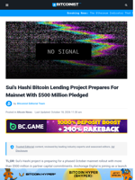Sui's Hashi Bitcoin Lending Project Prepares For Mainnet With $500 Million Pledged | Bitcoinist.com