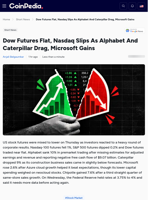 Dow Futures Flat, Nasdaq Slips As Alphabet And Caterpillar Drag, Microsoft Gains