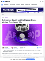 Polymarket Airdrop: The Biggest In Crypto History?