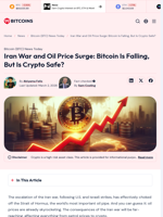 Iran War and Oil Price Surge: Bitcoin Is Falling, But Is Crypto Safe? - 99Bitcoins