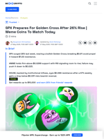 SPX Prepares For Golden Cross | Meme Coins To Watch Today