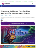 Taiwanese Stablecoin Firm OwlTing Approved for Nasdaq Direct Listing
