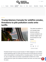 Trump blames Canada for wildfire smoke, threatens to pile pollution costs onto tariffs