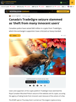Canada Faces Backlash Over TradeOgre Crypto Seizure